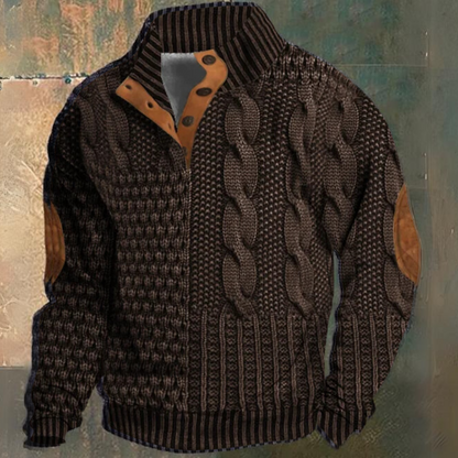 Antoine - Pull Homme en Maille Zippé pour l'Automne avec Torsades