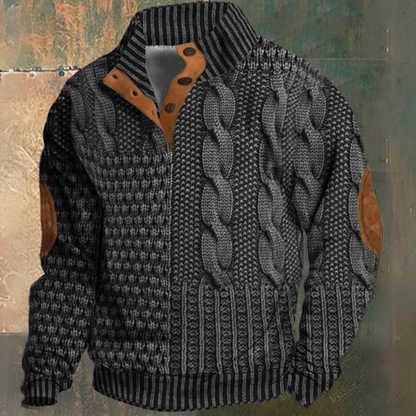 Antoine - Pull Homme en Maille Zippé pour l'Automne avec Torsades