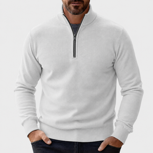Antoine - Pull homme zippé à col camionneur en maille chic et chaud