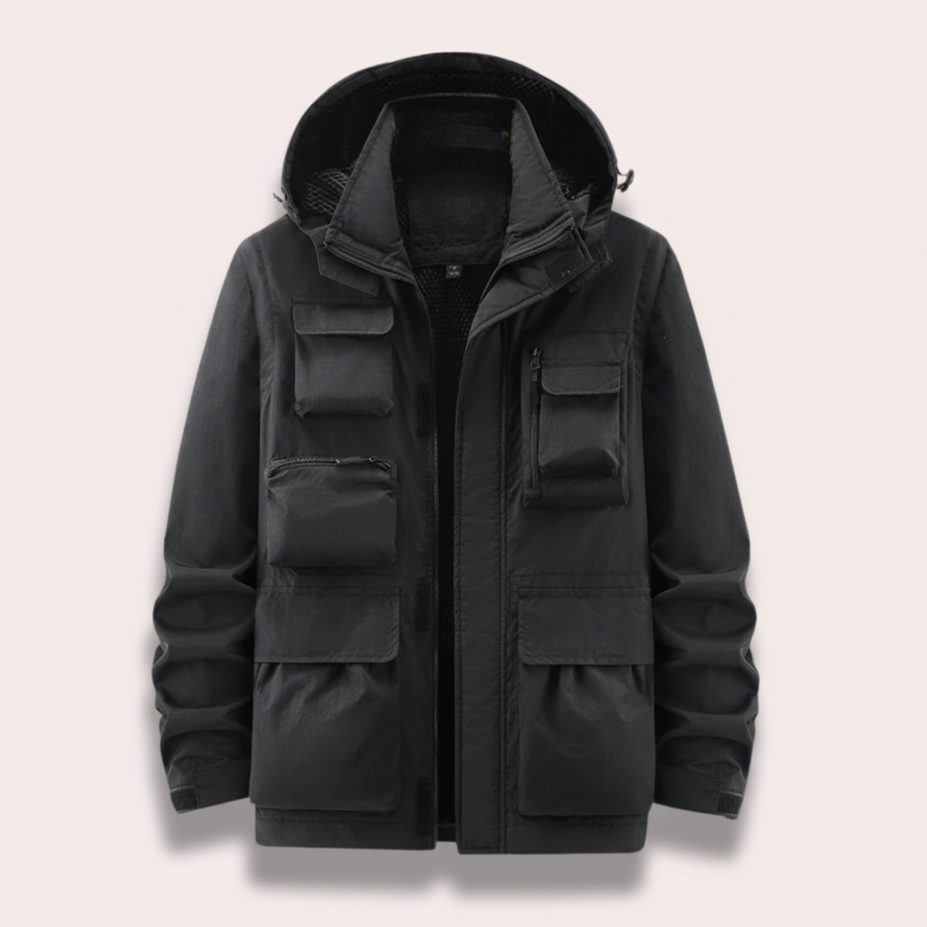 Antoine - Veste homme imperméable de randonnée à capuche et multipoches