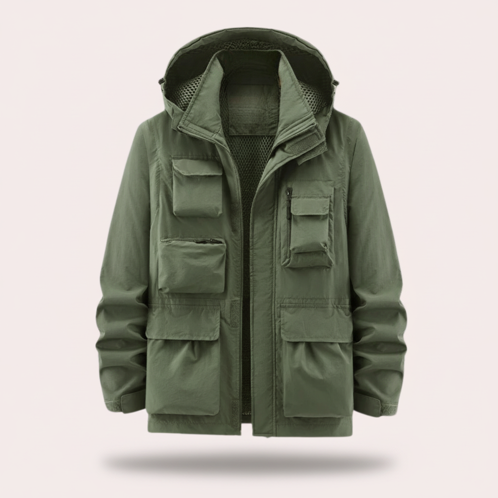 Antoine - Veste homme imperméable de randonnée à capuche et multipoches