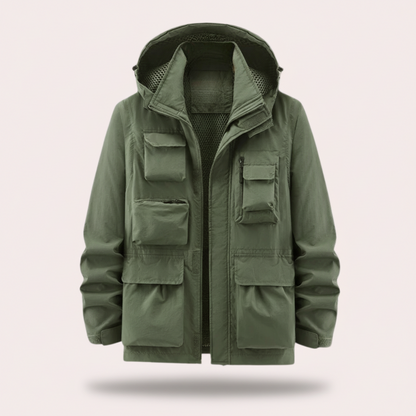 Antoine - Veste homme imperméable de randonnée à capuche et multipoches