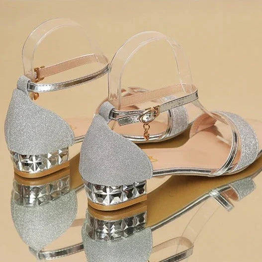 Céline - Escarpins Femme Confortables à Talon Bloc et Bride Cheville Élégants