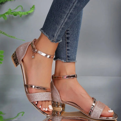 Céline - Escarpins Femme Confortables à Talon Bloc et Bride Cheville Élégants
