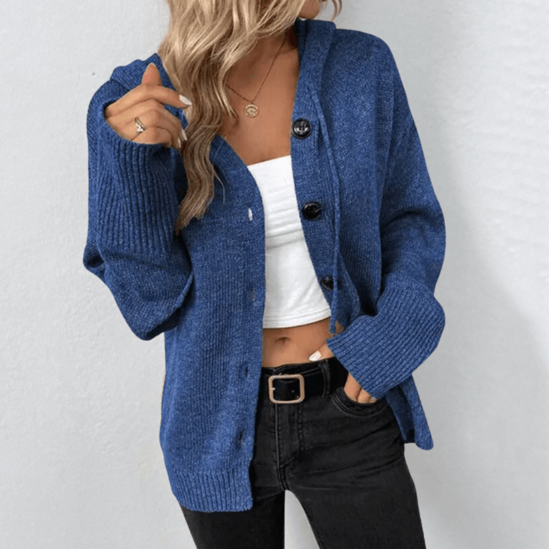 Julie - Cardigan femme à capuche oversize chaud et doux