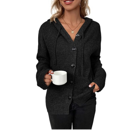 Julie - Cardigan femme à capuche oversize chaud et doux