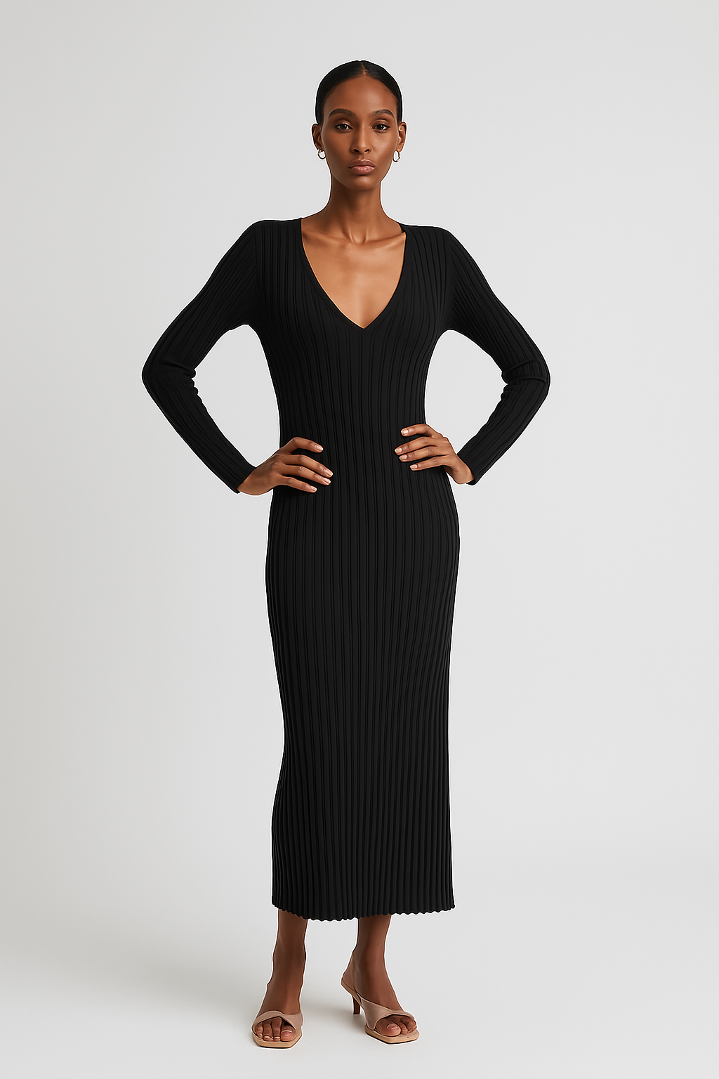 Céline - Robe Femme Invitée Mariage pour l'Automne à Manches Longues