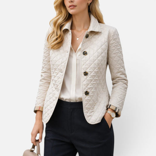 Céline - Veste Femme Matelassée Légère pour l'Automne avec Col Chemise