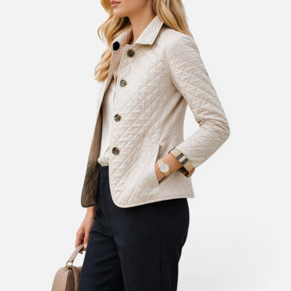 Céline - Veste Femme Matelassée Légère pour l'Automne avec Col Chemise