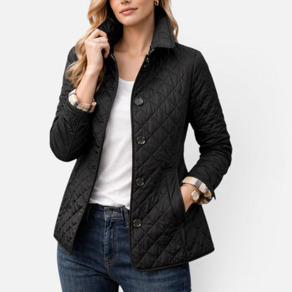Céline - Veste Femme Matelassée Légère pour l'Automne avec Col Chemise