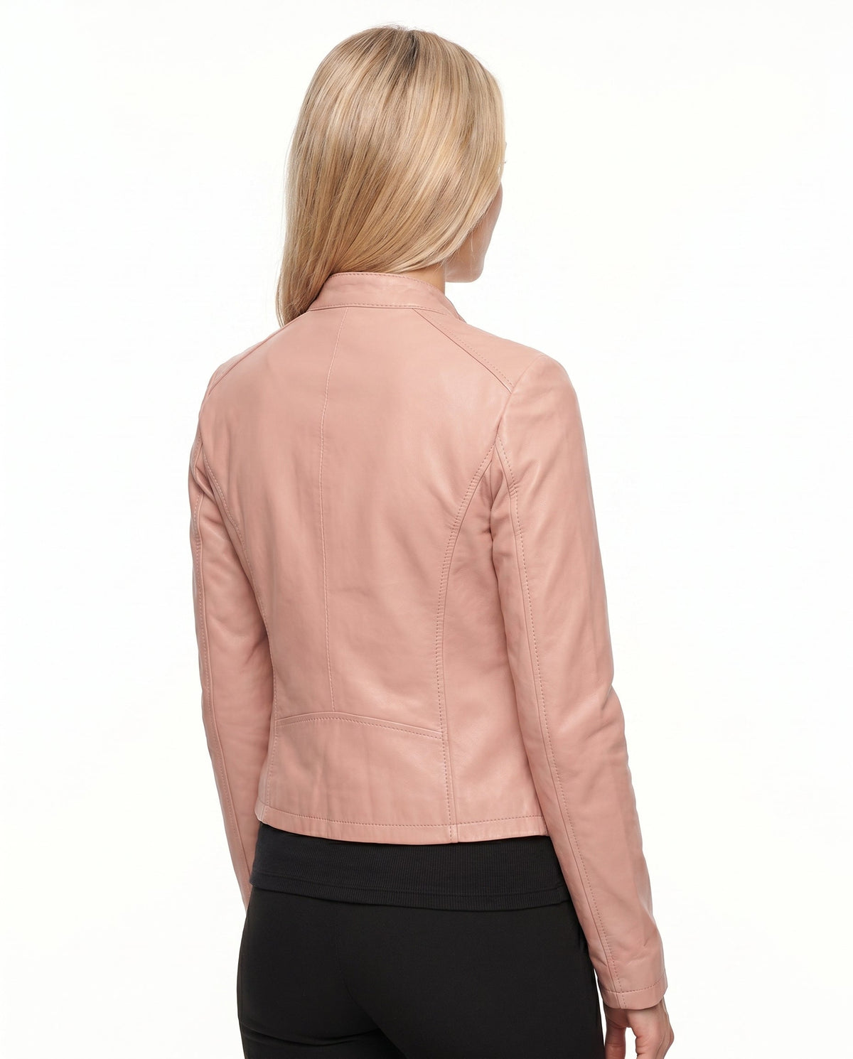 Céline - Veste Femme en Cuir Style pour l'Automne avec Col Zippé