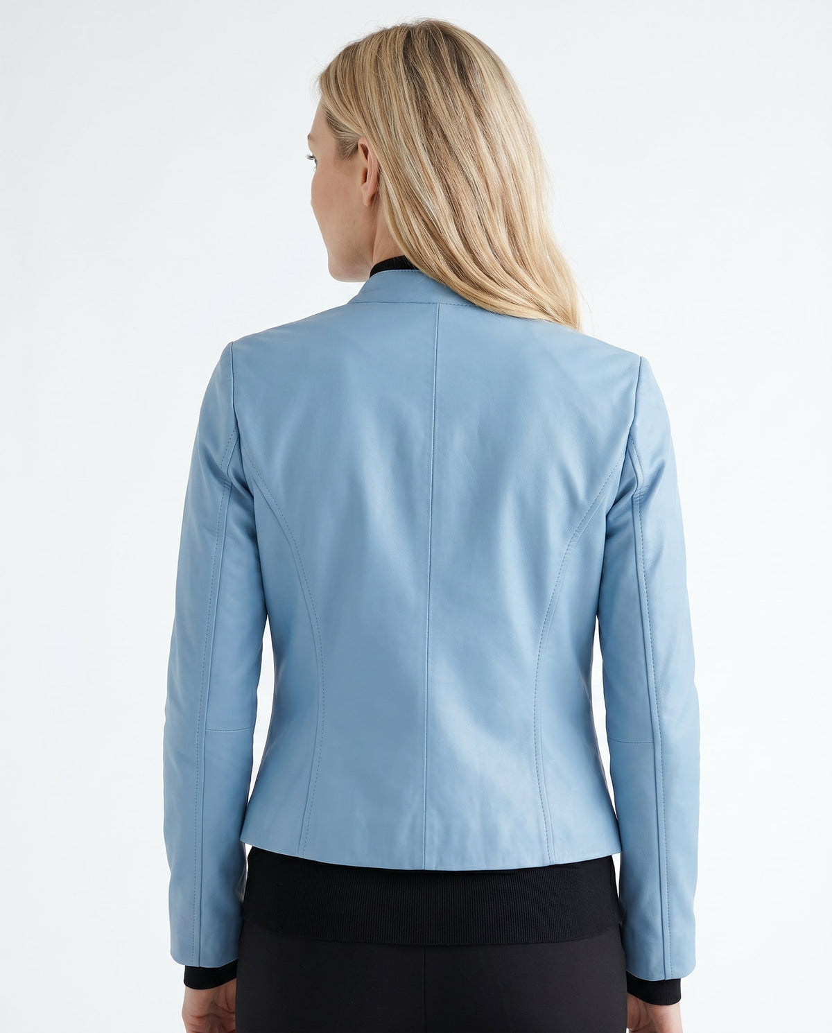 Céline - Veste Femme en Cuir Style pour l'Automne avec Col Zippé