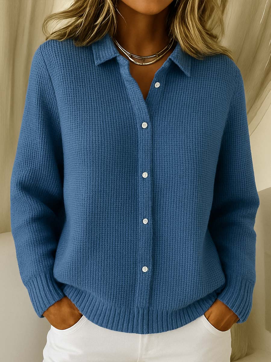 Camille - Cardigan Femme en Maille Boutonné et Doux pour l'Automne