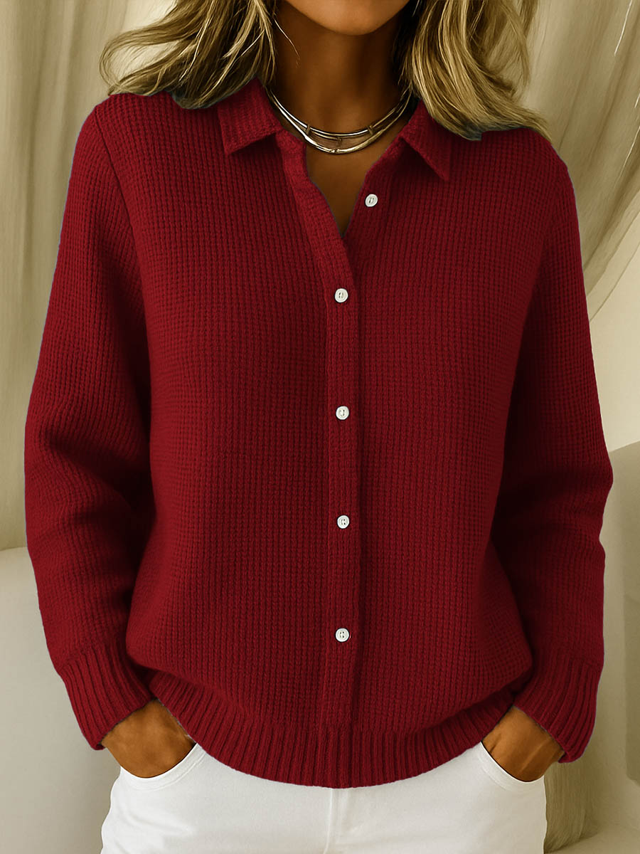 Camille - Cardigan Femme en Maille Boutonné et Doux pour l'Automne