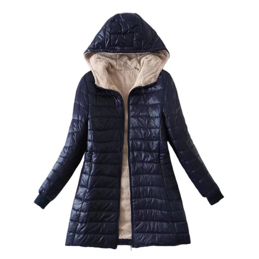 Camille - Doudoune femme longue imperméable à capuche doublée et chaude