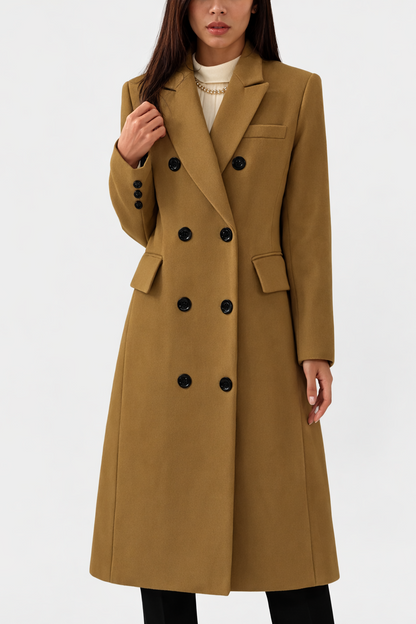Camille - Manteau d'hiver femme long croisé chaud et chic