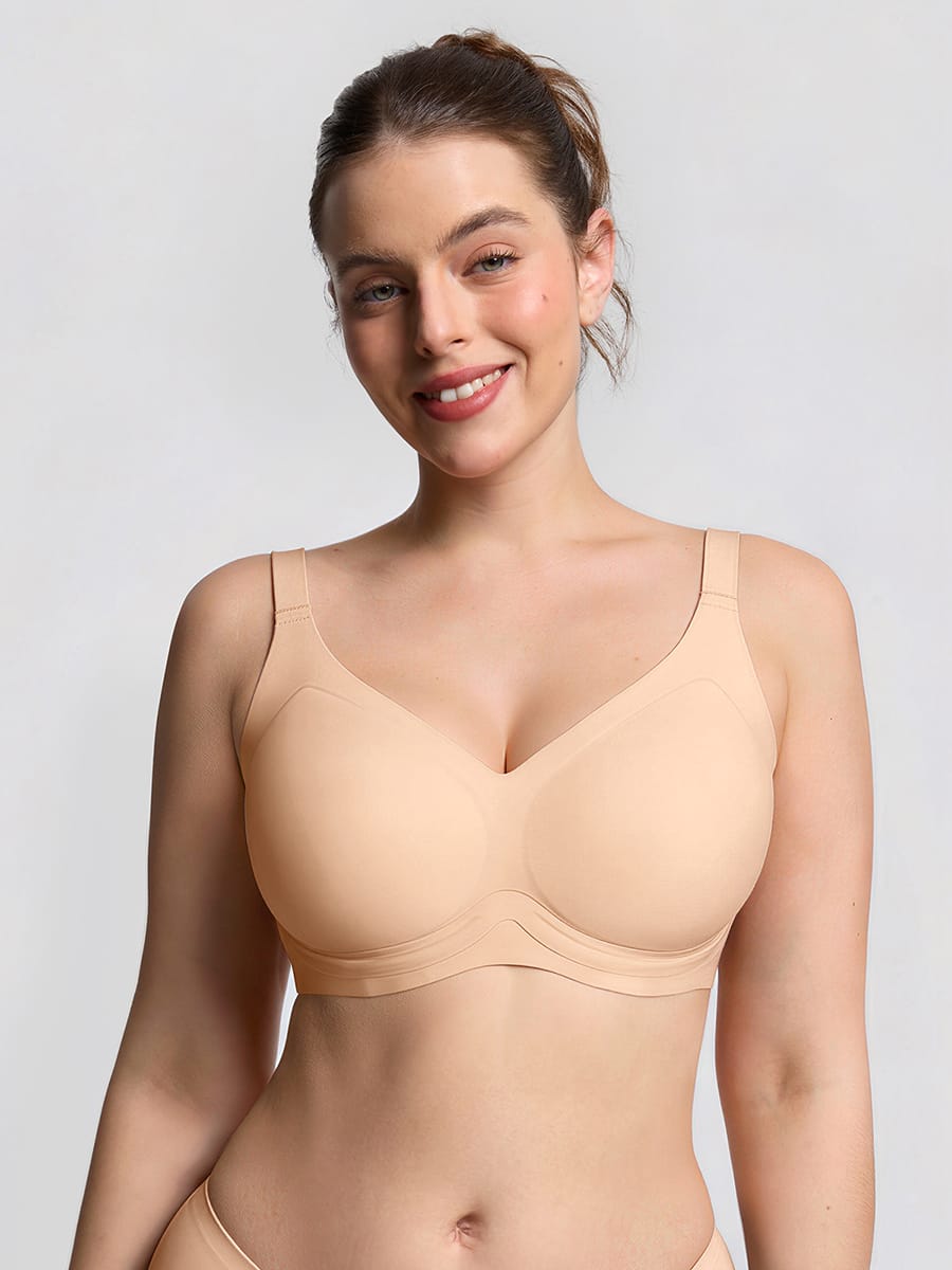 Camille - Soutien-gorge femme push up grande taille bonnets moulés et bretelles larges