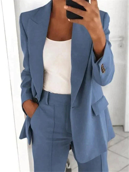Camille - Tailleur Femme Casual Smart avec Blazer et Pantalon Large