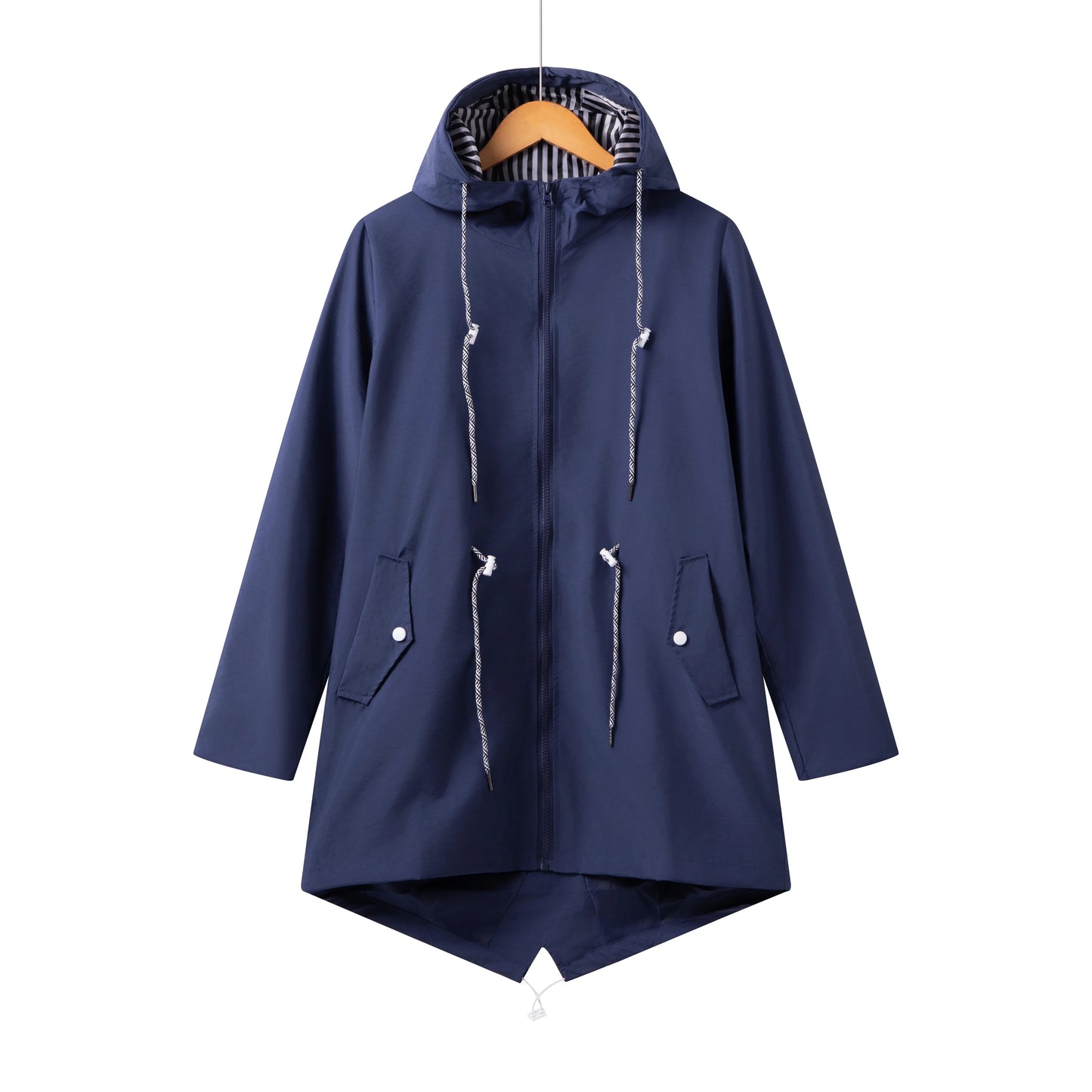 Camille - Veste Femme Imperméable pour l'Automne à Capuche Ajustée