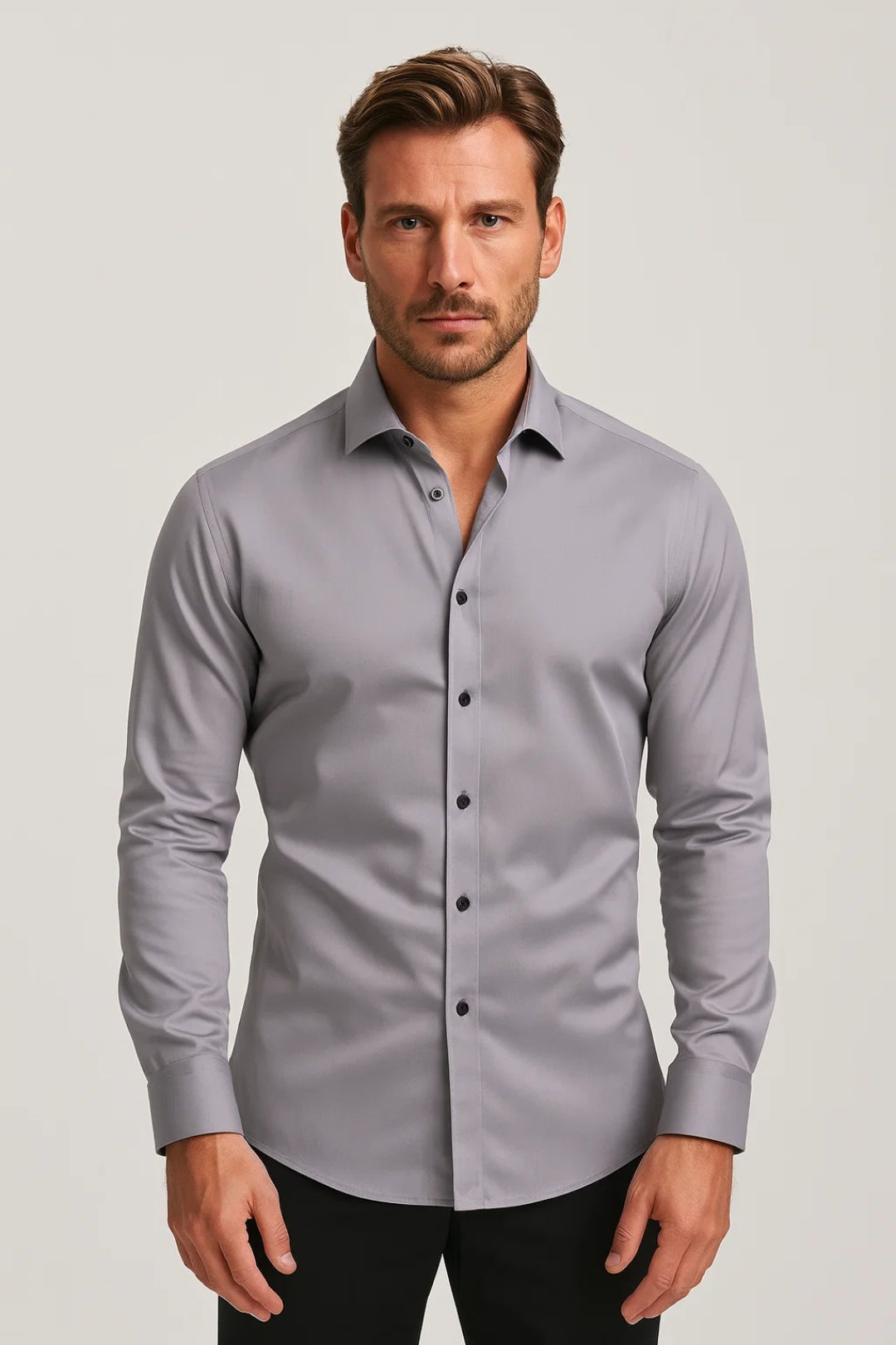 Chemise Homme - Coupe Ajustée Col Classique Boutons Assortis | Chic