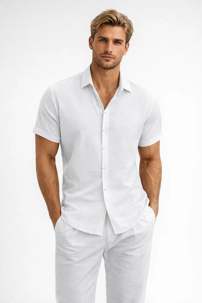 Chemise Homme - Manches Courtes Col Classique Coupe Relax | Été