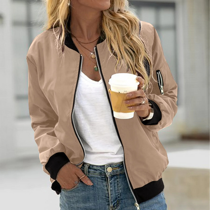 Chloé - Veste Bomber Femme Légère pour l'Automne avec Fermeture Éclair