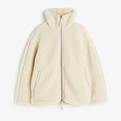 Chloé - Veste Femme Teddy Oversized à Capuche avec Fermeture Zippée
