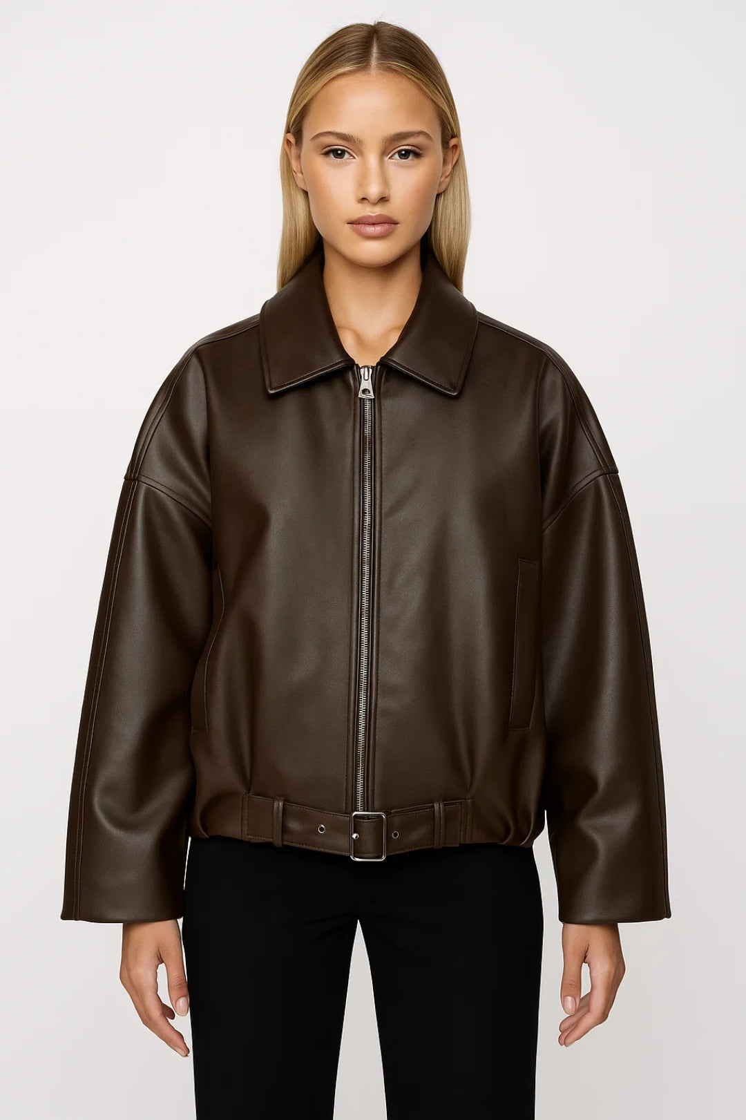 Chloé - Veste Femme en Cuir Style Oversize pour l'Automne