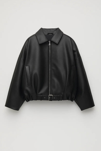 Chloé - Veste Femme en Cuir Style Oversize pour l'Automne
