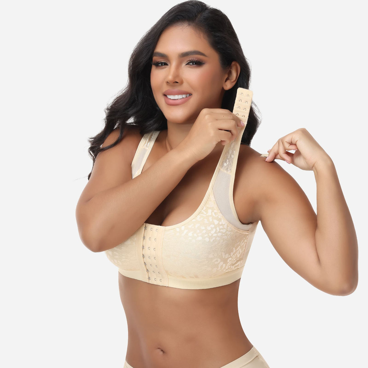Claire - Soutien-gorge femme confortable sans armatures à fermeture devant au quotidien
