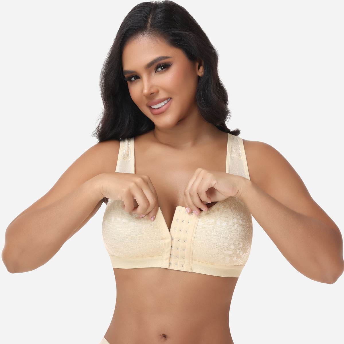 Claire - Soutien-gorge femme confortable sans armatures à fermeture devant au quotidien