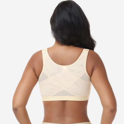 Claire - Soutien-gorge femme confortable sans armatures à fermeture devant au quotidien