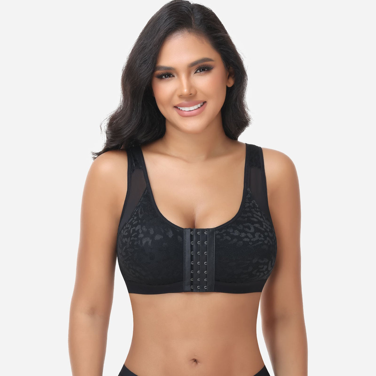 Claire - Soutien-gorge femme confortable sans armatures à fermeture devant au quotidien