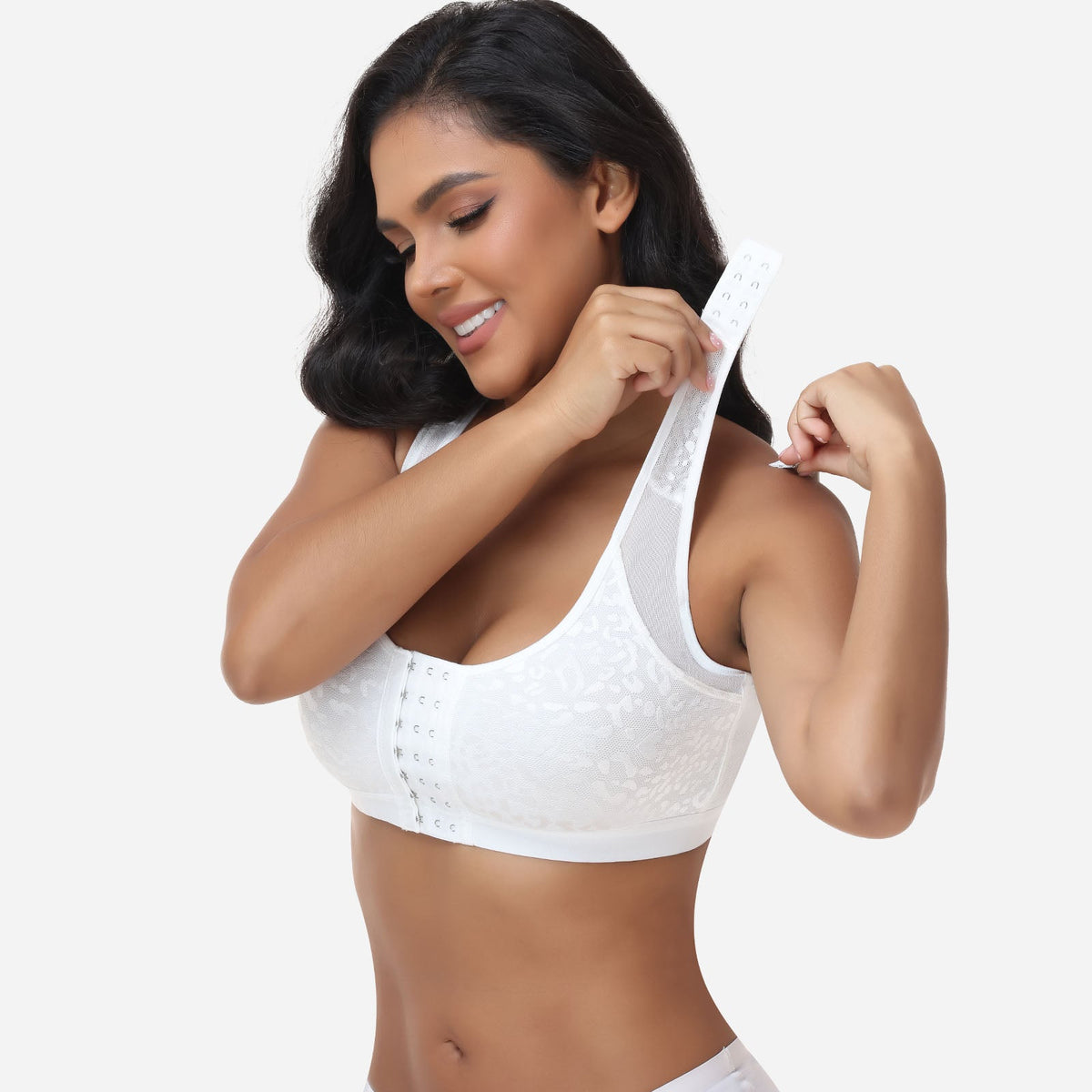 Claire - Soutien-gorge femme confortable sans armatures à fermeture devant au quotidien