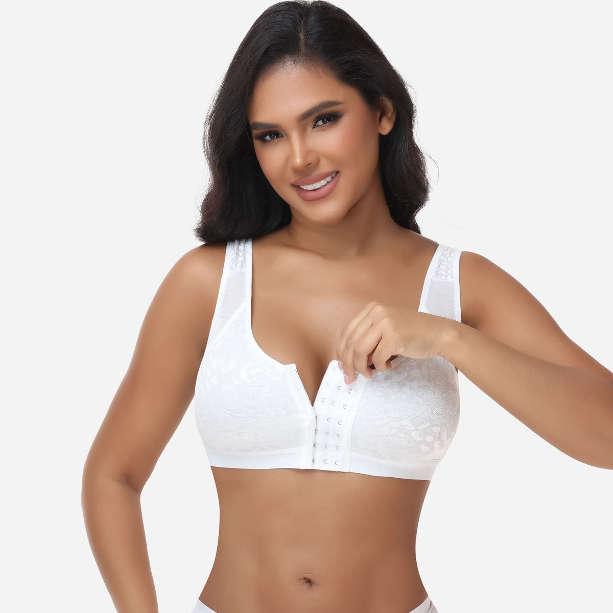 Claire - Soutien-gorge femme confortable sans armatures à fermeture devant au quotidien
