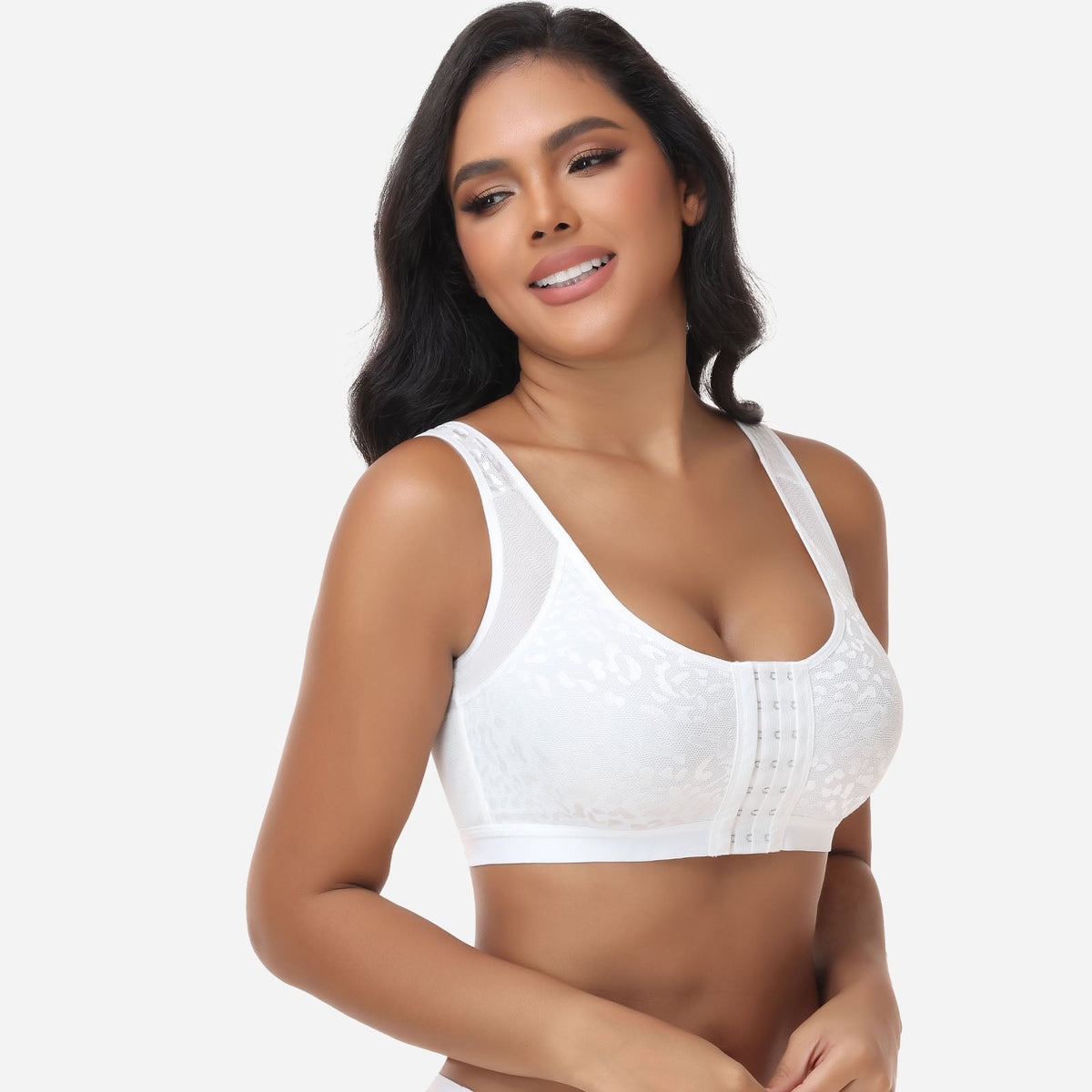 Claire - Soutien-gorge femme confortable sans armatures à fermeture devant au quotidien