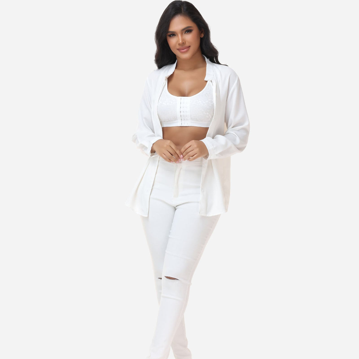 Claire - Soutien-gorge femme confortable sans armatures à fermeture devant au quotidien