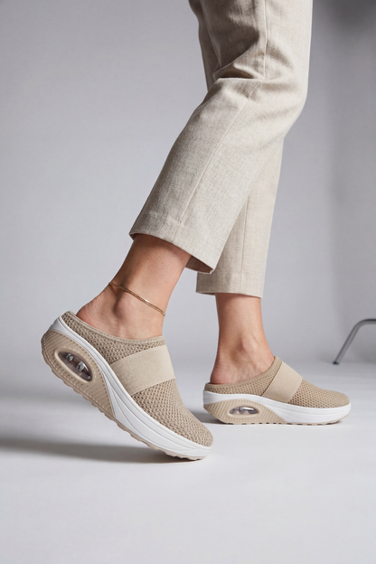 Clara - Baskets Orthopédiques Femme Respirantes à Enfiler avec Semelle Air