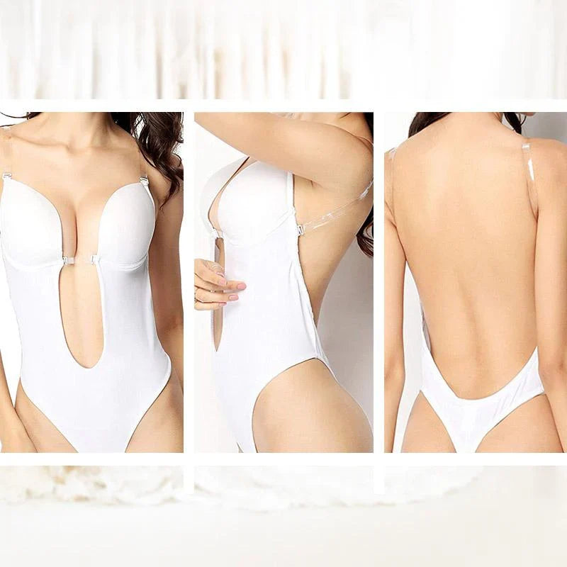 Clara - Body soutien-gorge femme dos nu à décolleté plongeant et maintien invisible