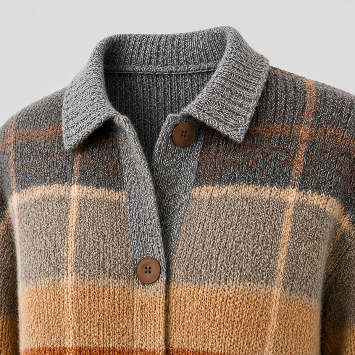 Clara - Gilet Femme Automne en Maille Boutonné avec Col Chemise et Poches