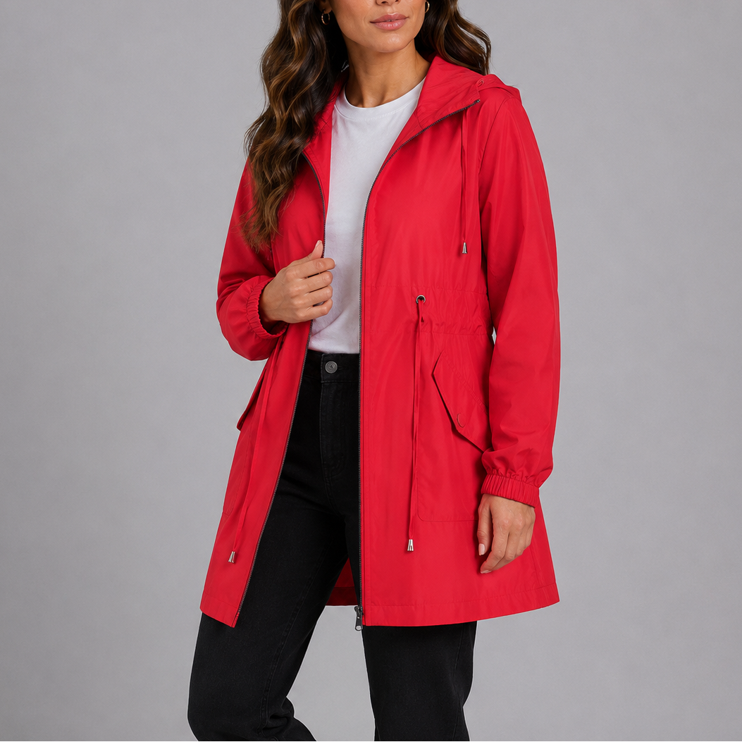 Clara - Imperméable Femme pour l'Automne avec Capuche et Taille Ajustable