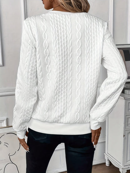 Clara - Pull Femme Confortable à Col Zippé et Maille Torsadée