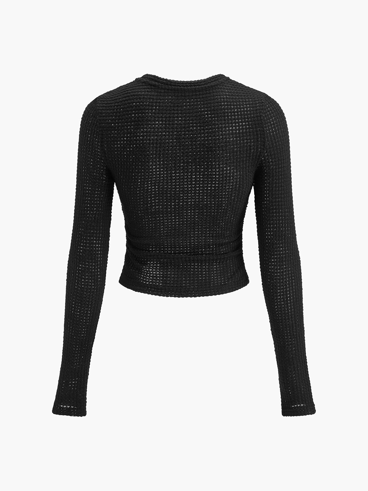Clara - Top Femme en Maille à Manches Longues et Col Rond Ajusté