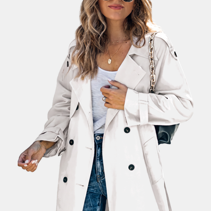 Clara - Trench femme long et imperméable croisé pour la mi saison
