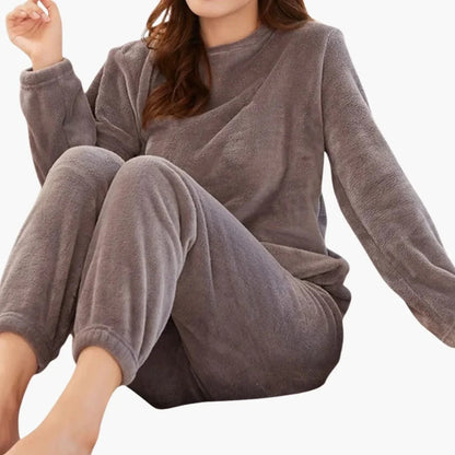 Elise - Pyjama femme hiver chaud long et doux à manches longues