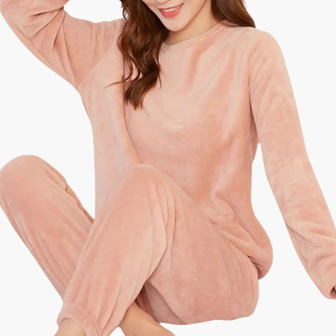 Elise - Pyjama femme hiver chaud long et doux à manches longues