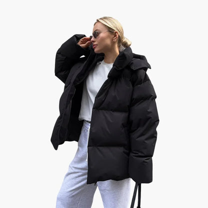 Emma - Doudoune femme oversize chaude et chic à capuche pour l'hiver