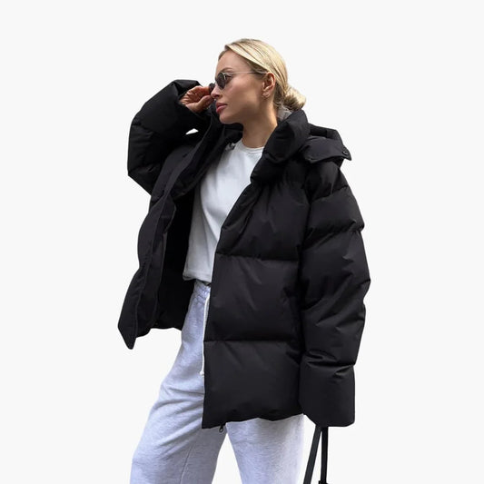 Emma - Doudoune femme oversize chaude et chic à capuche pour l'hiver