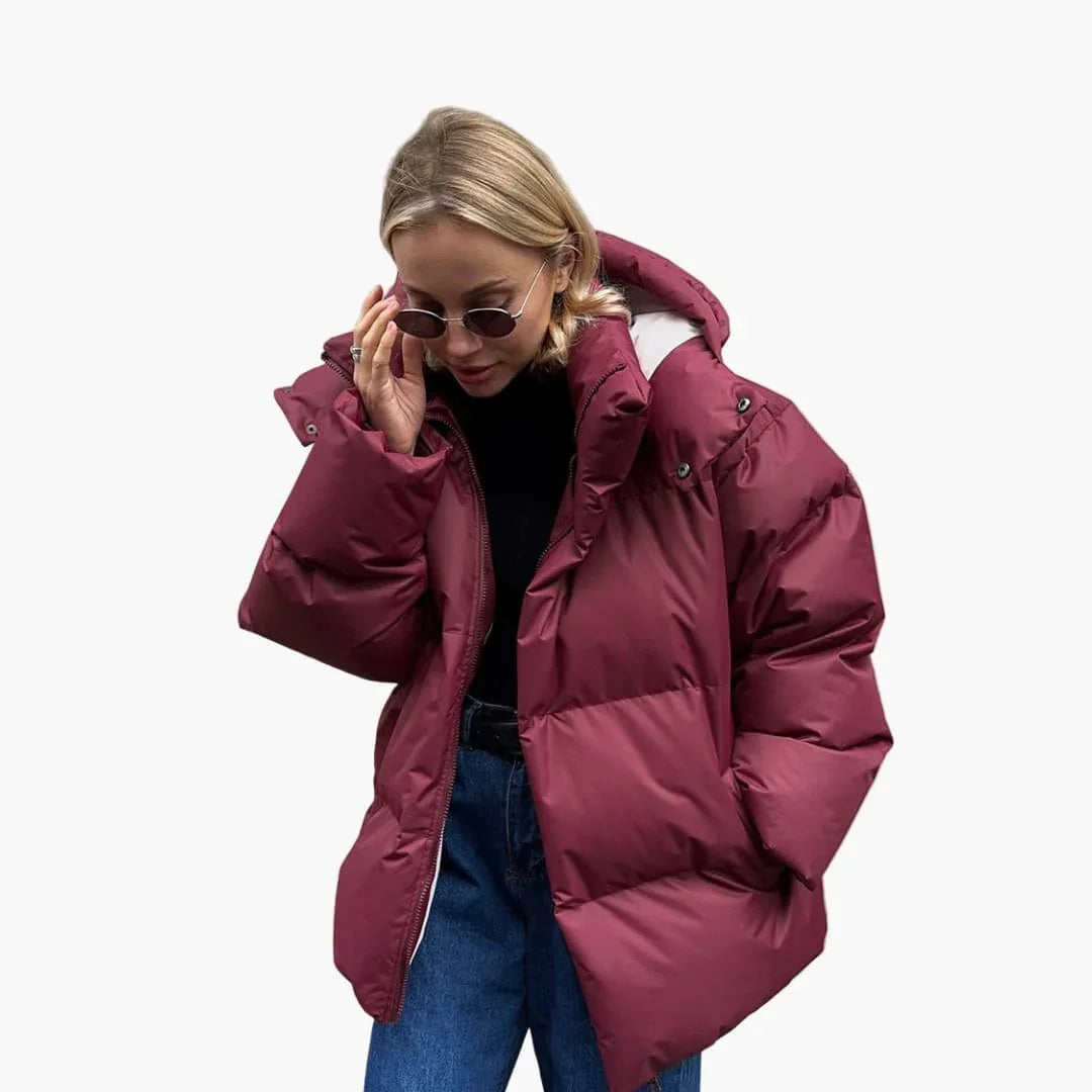 Emma - Doudoune femme oversize chaude et chic à capuche pour l'hiver