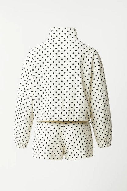 Ensemble Femme - Veste Zippée et Short Pois Coordonnés | Casual